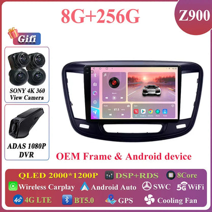 Android Auto For Chrysler 200 200C 200S 2015 - 2019 Car Radio Multimedia Video Stereo Player Carplay Navigation GPS DSP 5G WIFI