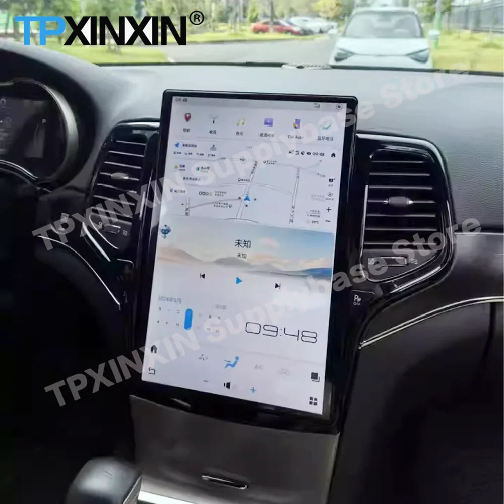 14.4 Inch Screen Qualcomm Android Auto Screen Player Head Unit For Jeep Grand Cherokee 2014~2024 GPS Navigation Radio Receiver