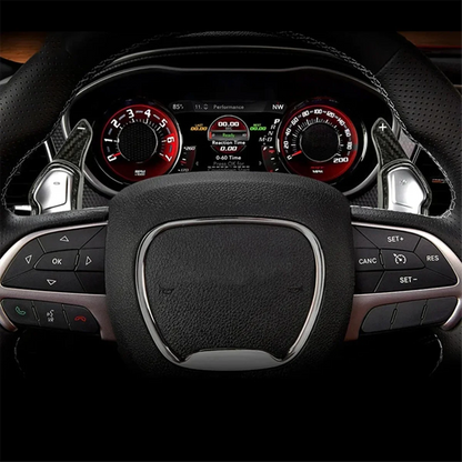 Carbon Fiber Steering Wheel Paddle Shifter Extensions Cover Trim for Dodge Challenger SRT Charger SRT Durango SRT ,Black
