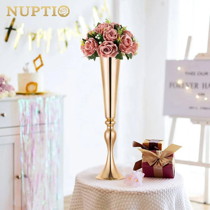 Artificial Flower Centrepieces for Tables - 10 Pcs Dusty Rose Fake Flowers Roses Balls 9.5in Diameter - Silk Faux Rose Arrangeme