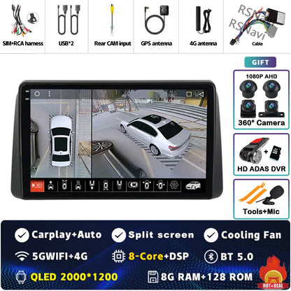 Android 14 Carplay Car Radio For Chrysler Grand Voyager 5 For Dodge Grand Caravan 2008 2011-2020 GPS Multimedia Stereo Head Unit