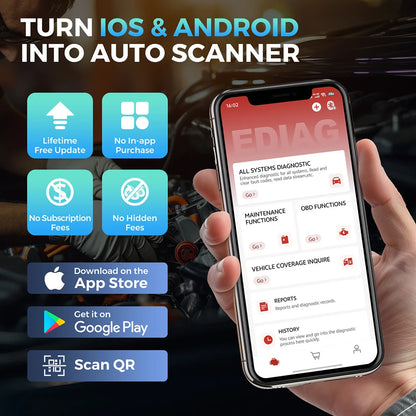 10PCS No Subscription Lifetime Update Kingbolen Ediag elite ALL Software Bi Directional 15 Reset CANFD Protoco OBD2 Scanner