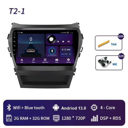 9 Inch 2 Din Android Car Radio for Hyundai IX45 Santa Fe 2013 2014 2015 2016 2017 Car Stereo Android Auto Carplay Navigation GPS