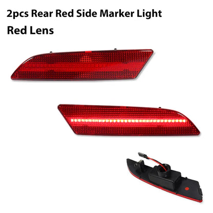 4PCS LED Side Marker light bumper front amber ＆ rear red turn Signal Lights for 2004 2005 2006 2007 -2008 Chrysler Crossfire
