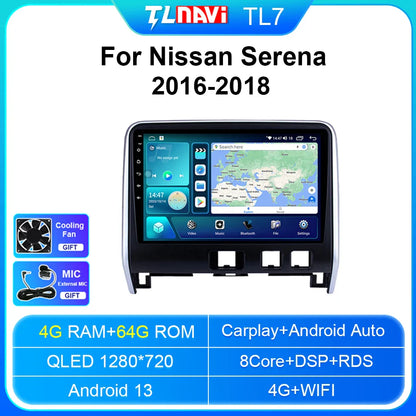 Android Auto Car Radio For 2016 2017 2018 Nissan Serena GPS Navigation System 8G RAM128G ROM Carplay Head Unit Multimedia player