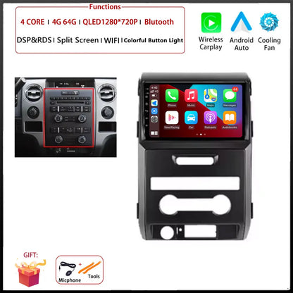 For Ford F150 P415 Raptor 2008 - 2014 Car FM/AM DSP 4G Android OS Carplay Auto WIFI  Radio Stereo Multimedia Player 2din BT 5.0