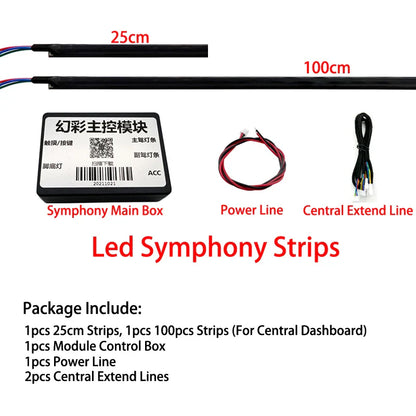 18 in 1 LED Symphony Guide Fiber Optic Car Ambient Lights Replacement Interior Acrylic Light Atmosphere for Replace the Broken