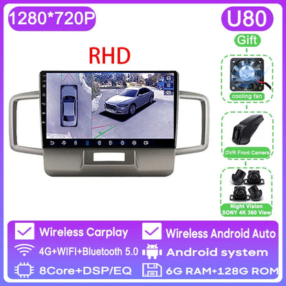 WIFI For Honda Freed 1 2008 - 2016 Car Radio Multimedia Video Player Navigation GPS Android Auto QLED Screen No 2din 2 din DVD