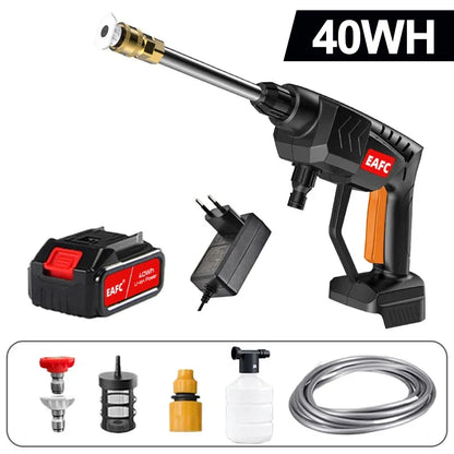 60Bar 21V Cordless High Pressure Car Wash Washer Gun 40WH/80WH Car Wash Gun Electric Water Gun Machine power tools