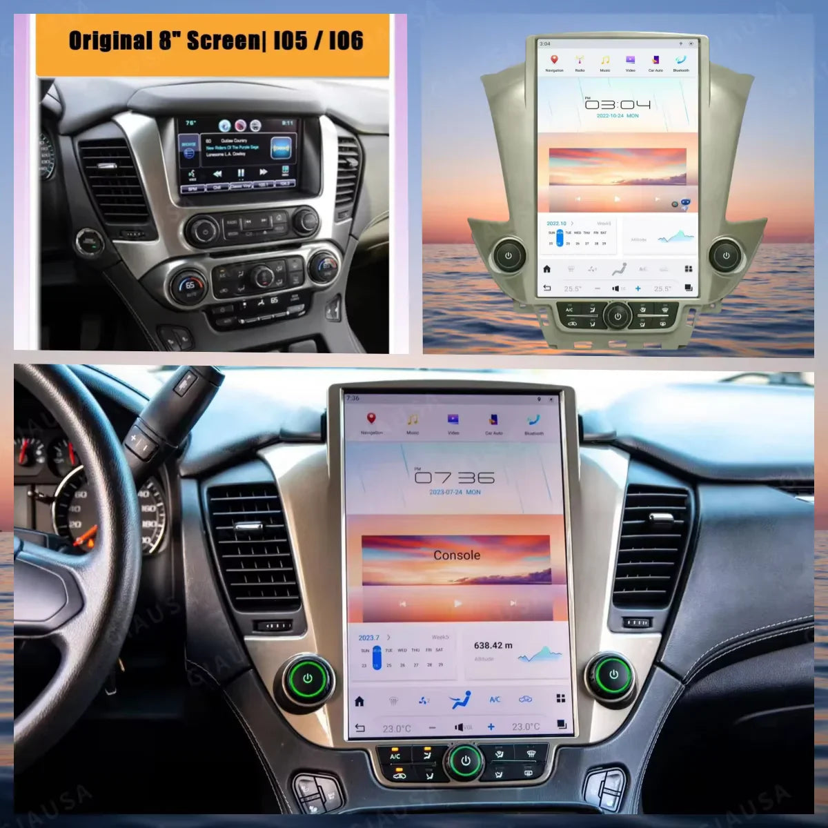 Car Radio For Chevrolet Suburban Tahoe GMC Yukon 2014-2020 14.5 Inch Wireless Carplay GPS Navigation Multimedia Player Head unit
