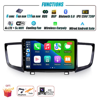 Car Radio Carplay For Honda Pilot 2016 - 2019 GPS Navigation Android Auto Stereo Multimedia Player 5G Wifi Screen BT RDS