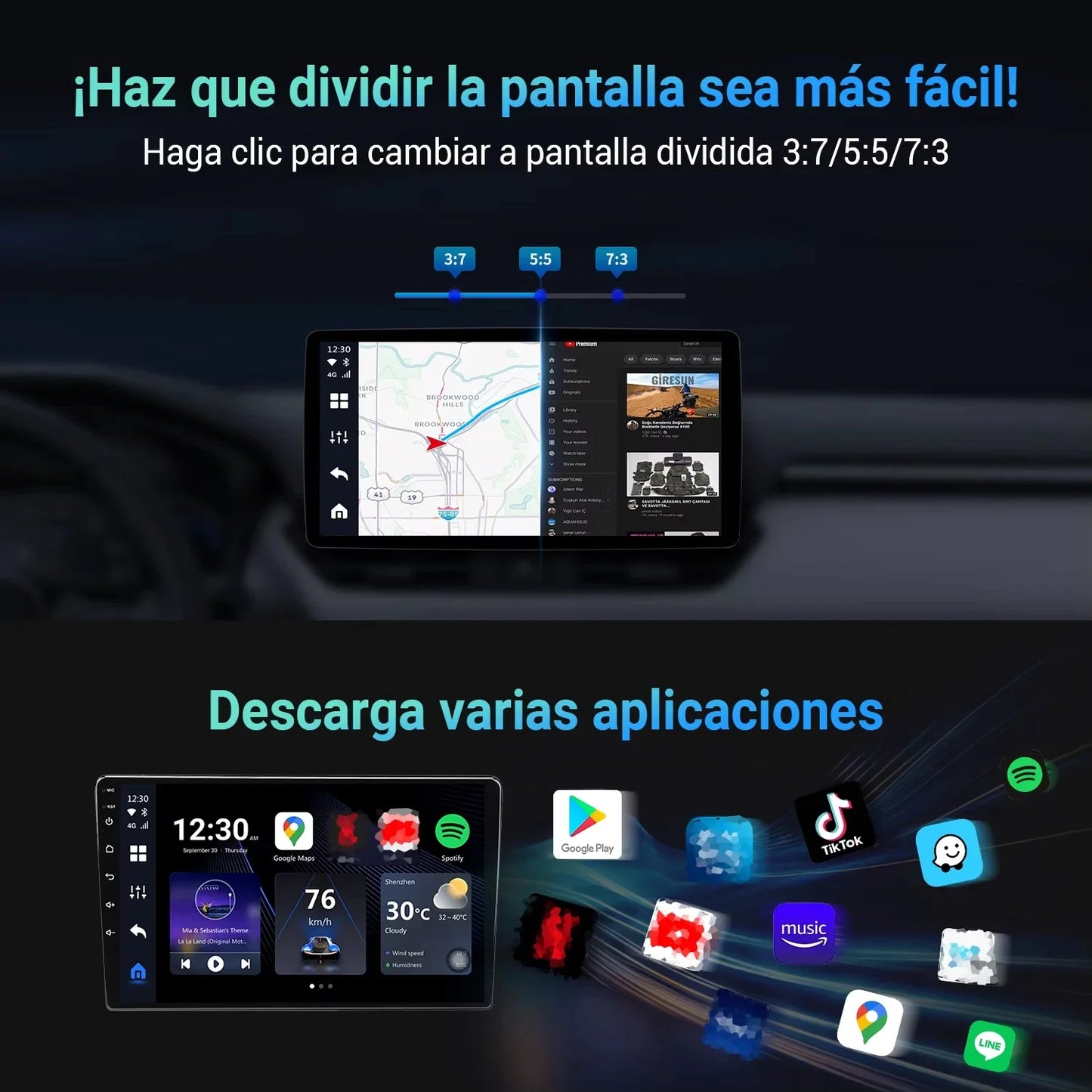 OTTOCAST P3 Android 12 AI Box Wireless Android Auto Smart TV Box Car Accessories for Toyota Honda Cars with OEM Wired CarPlay