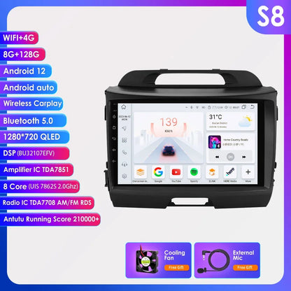 Hizpo Android 13 Car Radio GPS For KIA Sportage 3 2010 2011-2016 Multimedia Video Player 2din Navigation AUTO Stereo Head Unit