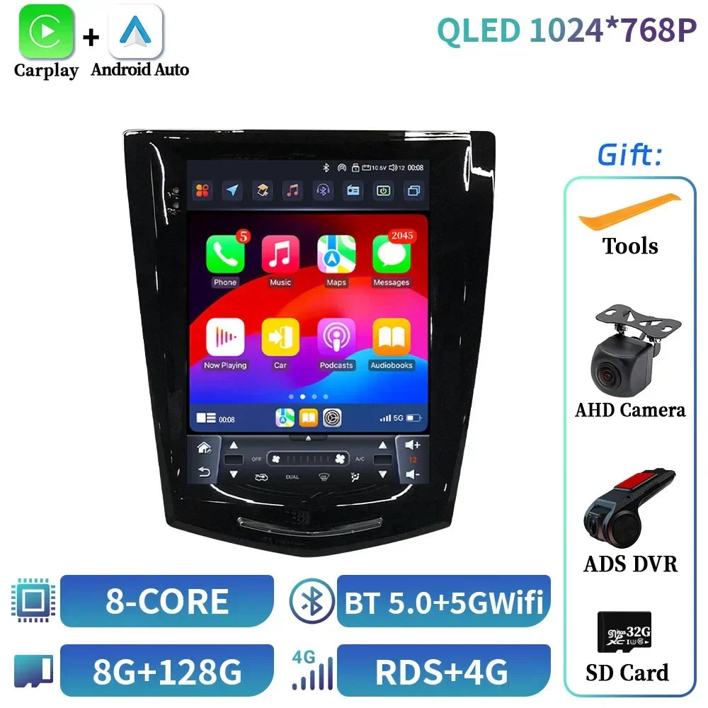 9.7inch Android 14 For Cadillac Ats Xts Cts Srx 2013-2018 Car Radio Multimedia Navigation 4G GPS Wireless Carplay Screen Stereo