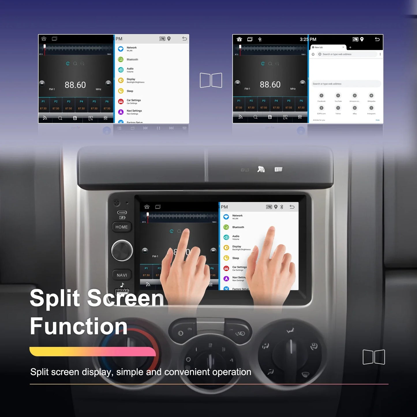 Podofo 7inch Car Stereo Radio For Chevrolet GMC Hummer Savanna 2003-2006 Carplay Android auto Navigation Bluetooth WIFI Player
