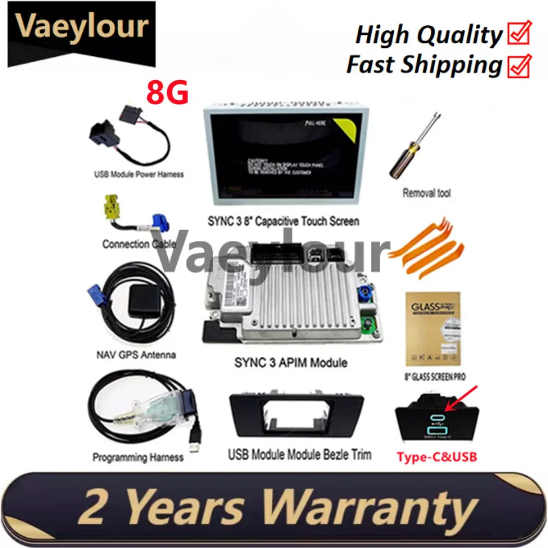 HC3T-14F014-BD Factory SYNC2 To SYNC3 Upgrade Kit APIM Module Antenna Carplay GPS Navigation Fit for Ford Lincoln Sync 3 New
