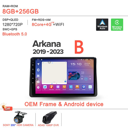 Android 14 For Renault Duster HM 2 II 2020 - 2023 Arkana 1 I 2019 - 2023 Car Radio Multimedia Video Player Navigation stereo DVD
