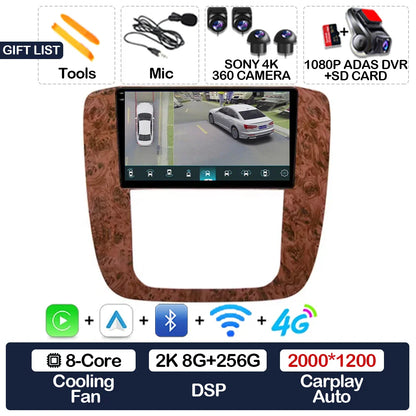 Android 15 Car Radio For GMC Yukon Chevrolet Tahoe Suburban 2008 - 2012 Carplay Auto Multimedia Stereo Video Player NAVI GPS 4G