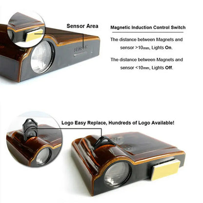 2x Your Customized Logo Car Door LED Light Wireless Sensor No Need Drilling Ghost Shadow Puddle Laser Projector Universal