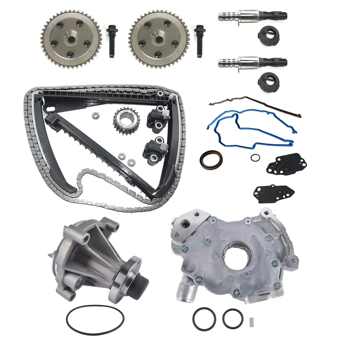 AP03 Timing Chain Kit Oil Water Pump Cover Gasket for 2005-2010 Lincoln Navigator Ford Expedition F-150 F-250 F-350 5.4L