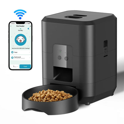 2L with video automatic cat feeder, intelligent timed and quantitative feeding, cat, dog and pet feeding bowl controlled by APP