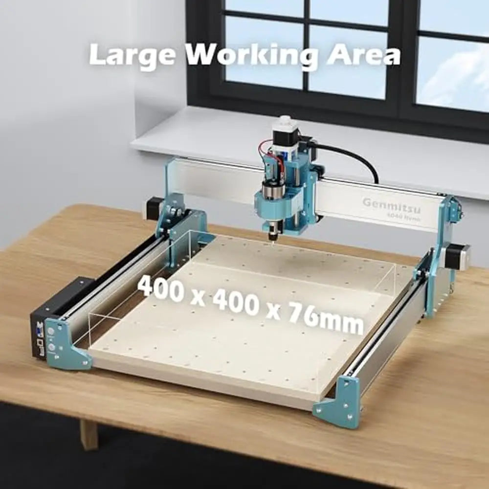 4040 CNC Router Woodworking Acrylic Cutter Metal Engraver 400 x 400mm Workspace Belt Driven Quieter Movement Precise Cuts Sturdy power tools