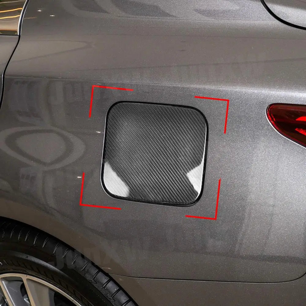 Carbon Fiber Outside Oil Filler Door Fuel Tank Cap Cover Decoration Parts for Infiniti Q50 2016-2022 Car Accessories