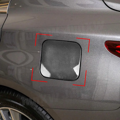 Carbon Fiber Outside Oil Filler Door Fuel Tank Cap Cover Decoration Parts for Infiniti Q50 2016-2022 Car Accessories