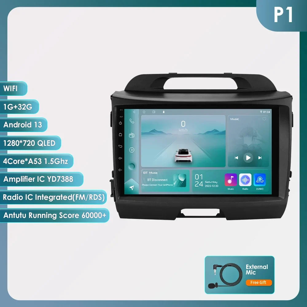 Hizpo Android 13 Car Radio GPS For KIA Sportage 3 2010 2011-2016 Multimedia Video Player 2din Navigation AUTO Stereo Head Unit