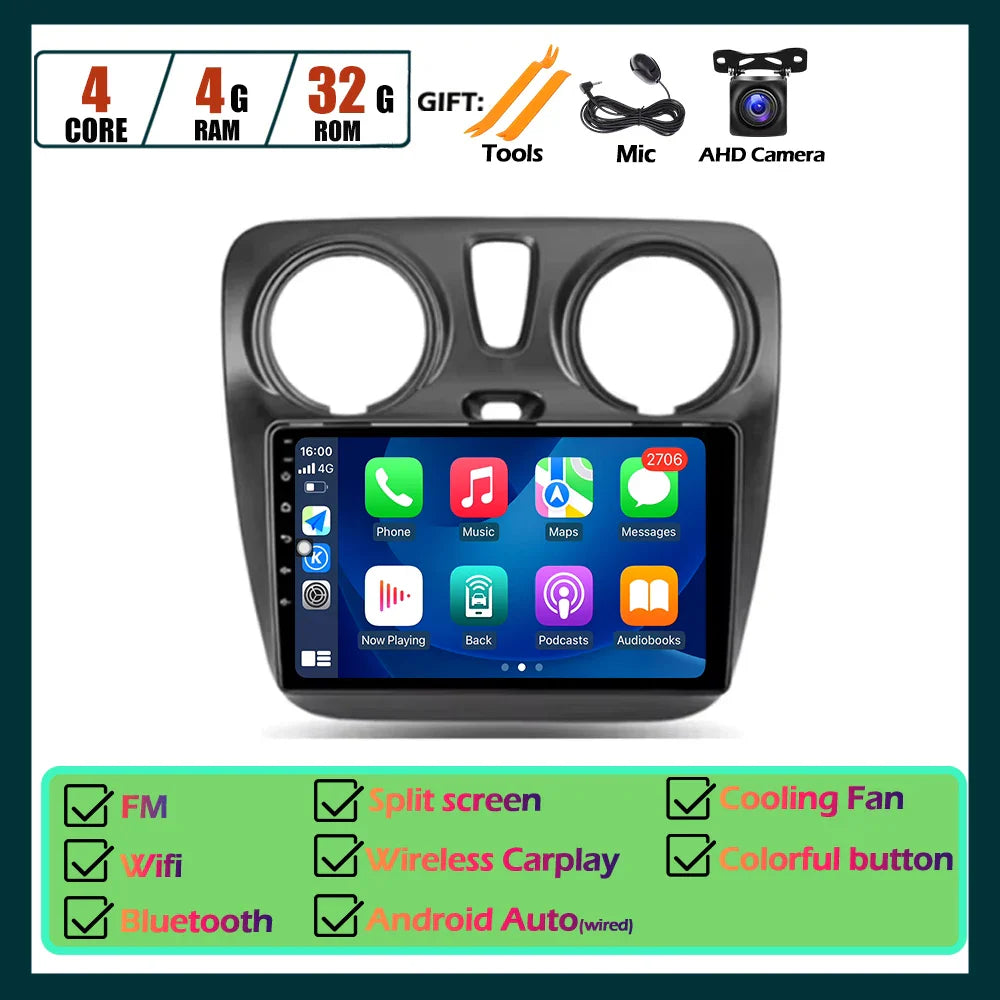 Carplay Android Auto Touch Screen For Renault Dokker For Lodgy Dacia 2012 - 2020 Automotive Multimedia Player Car Accessories
