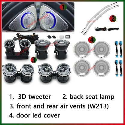 For Mercedes-Benz E-class W213 Coupe W238 LED Ambient Light 3D Tweeter Speeker Backlight Air Vent Turbine Car Atmosphere Lamp