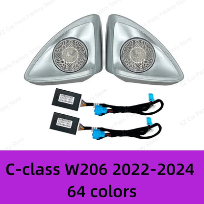 64 Colors 4D rotating Tweeter Speaker Ambient Light For Mercedes-Benz 4D Speaker W213 W205 W206 W223 W222 X254 C/E/S-Class Car
