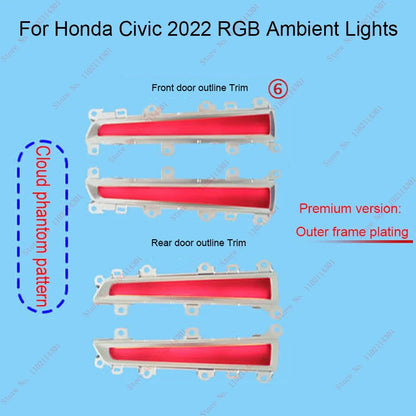 Led Atmosphere Light For 2022 Honda 11th generation Civic luminous active ambient light original 1:1 mold 64 color Key Controls