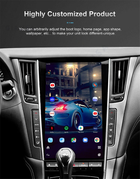 Android 13 Unit For Infiniti Q50 Q50L Q50S Q60 2014-2020 Car Radio Automotive Multimedia Tesla Screen Carplay Auto Bluetooth GPS