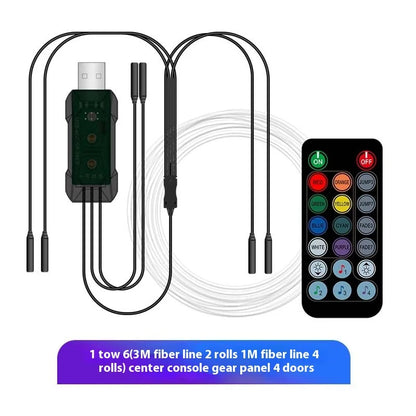 For Honda BREEZE Car Interior Mood Ambient Light RGB 64-Color LED Smart Remote Control Atmosphere Lamp Energy Saving Kit