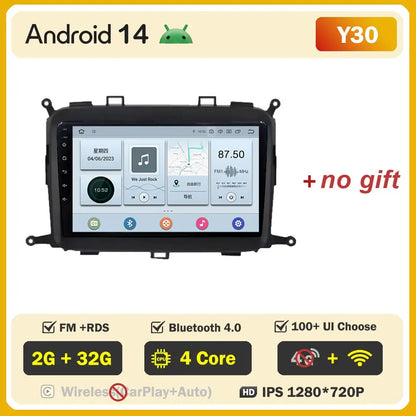 Android 14 Carplay Auto Car Radio For Kia Carens 2013 - 2018 Multimedia Player Auto Radio GPS Navigation TV Head Unit No 2 Din