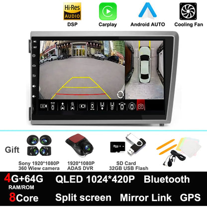 Android 13 For Volvo S60 V70 XC70 2000-2004 GPS Car Radio Stereo Multimedia Player Audio Navigation BT Carplay wifi+4G