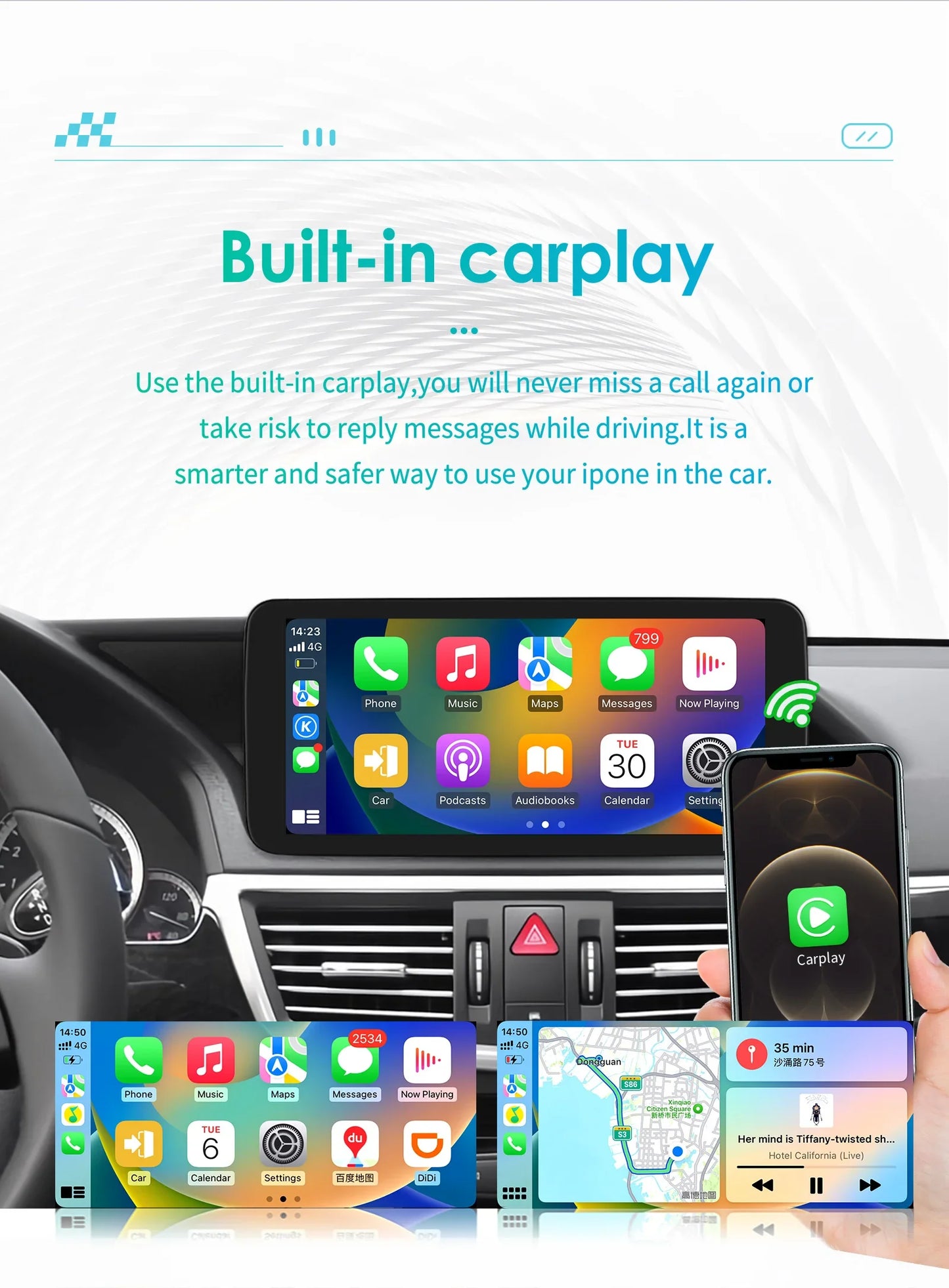 2Din AI Carplay Android Auto Car Radio For Mercedes Benz W212 NTG 4.0 4.5 5.0 2009-2016 E-Class E200 E230 E260 E300 S212 4G GPS