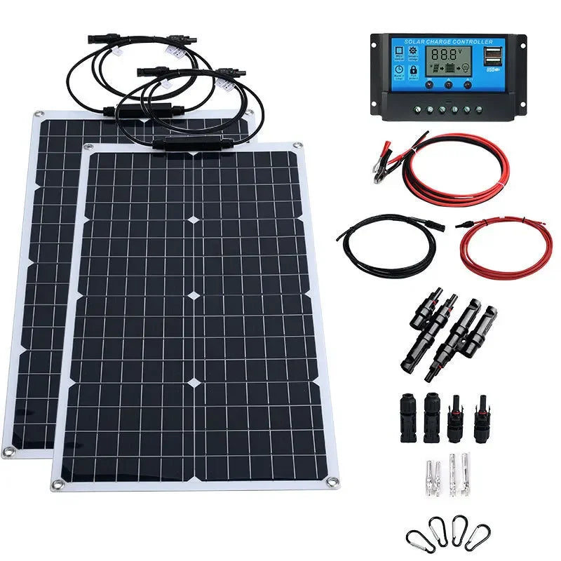 4000w solar panel with power inverter 12v-110v/220v solar panel inverter kit  home and outdoor camping  solar system