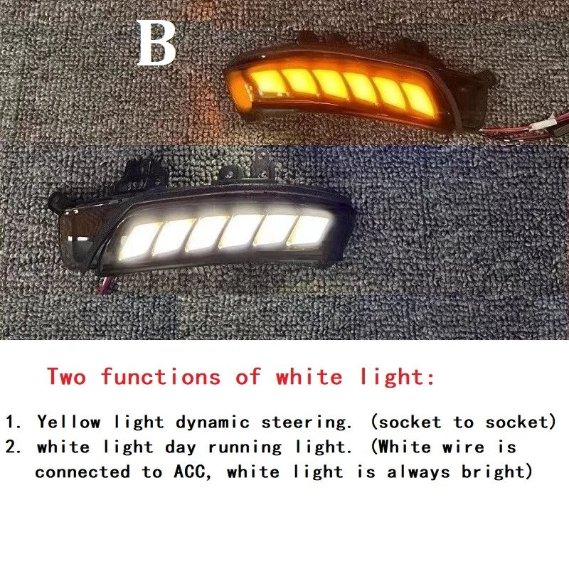 FOR Prius Wish Myvi Crown REIZ  Side Mirror Signal Blinker dynamic blue light white light yellow fluorescent lamp welcome light