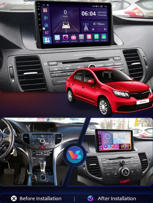 10Inch 4G + 64GB Car Stereo Radio Car-play GPS Navigation Audio player Compatible for Honda Accord 8th 2008-2013 Android 13.0