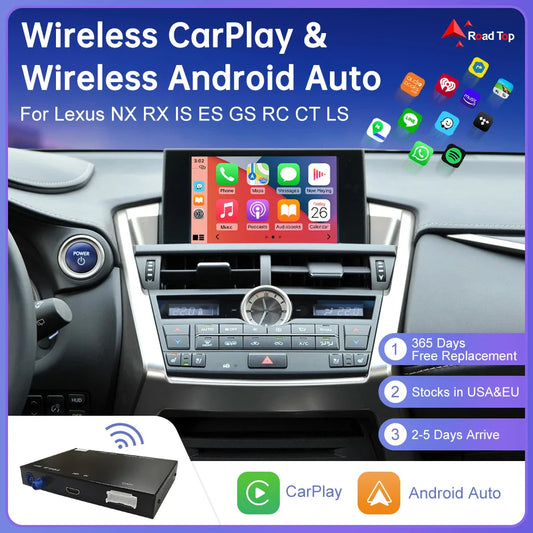 Wireless CarPlay for Lexus NX RX IS ES GS RC CT LS LX LC UX 2014-2020 Android Auto Mirror Link AirPlay GPS Car Play Functions