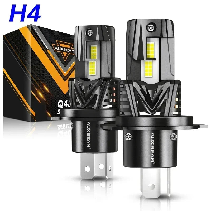 AUXBEAM Q40 Series 30000LM 120W LED Headlight Bulbs 9004 9005 9006 9007 H4 H11 H13 6500K White Plug and Play Canbus Headlamp