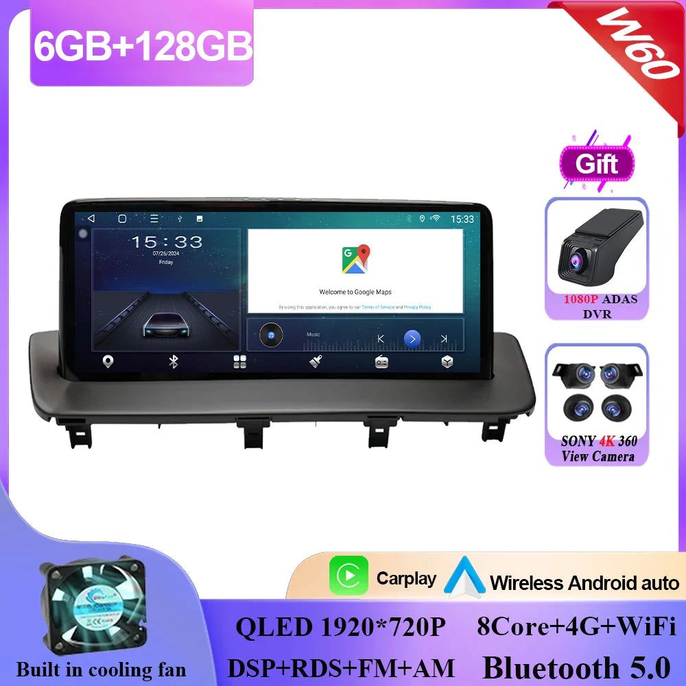 10.25 Inch Android 14 For MAZDA CX-9 CX 9 CX9 2016-2021 Car Radio Multimedia Player GPS Navigation Carplay Android Auto 2din DVD