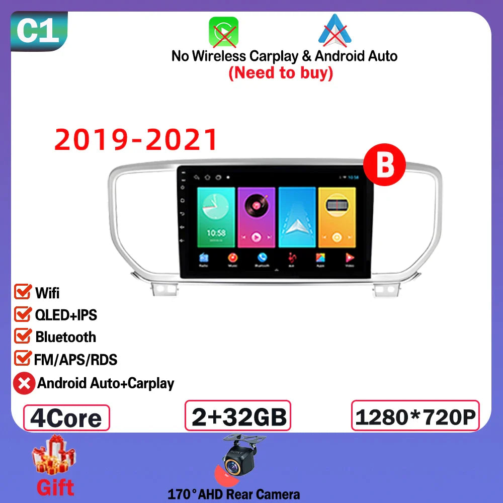 Android  For KIA Sportage 4 2016-2018 2019-2021 Multimedia Video Player Navigation GPS Stereo Wireless Carplay DSP WIFI NO 2DIN