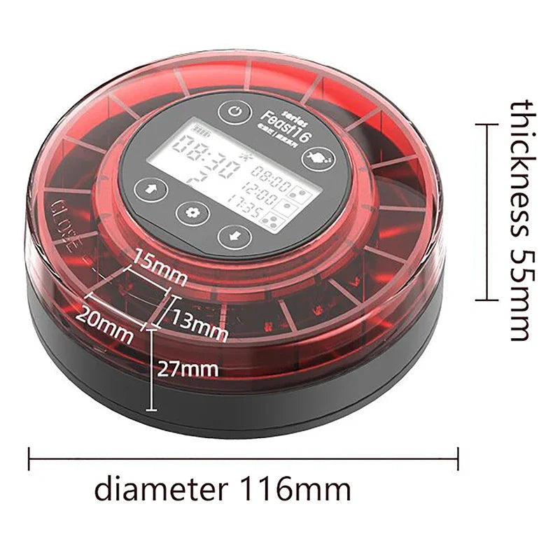 Automatic Fish Feeder for Aquarium Automatic Food Dispenser with Timer Rechargeable Timer Feeder with USB Cable LCD Display
