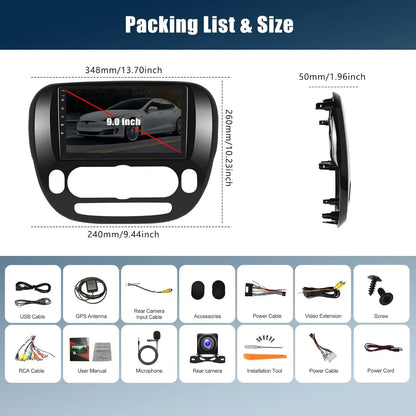 9 Inch Android 13.0 2G+32GB For KIA SOUL 2013-2019 Car GPS Navigation Multimedia Player Radio Tape Recoder Head Unit DSP Carplay