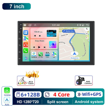 Podofo Android 6+128G 7/9/10inch Car Stereo Radio Universal WIFI Carplay Android Auto Car Multimedia Player Bluetooth FM 32EQ