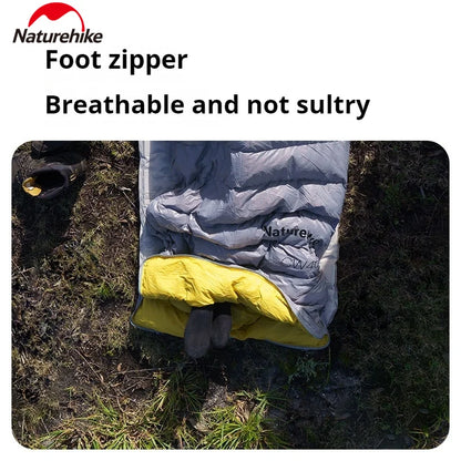 Naturehike CW400 Duck Down Sleeping Bag Winter 650FP Ultralight Camping Hooded Envelope Hiking Thickened Waterproof Warm Bag