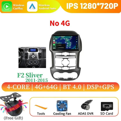 Android 14 For Ford Ranger 3 2011-2015 Car Radio Multimedia Navigation 4G GPS Bluetooth Wireless Carplay Head Unit Screen Stereo